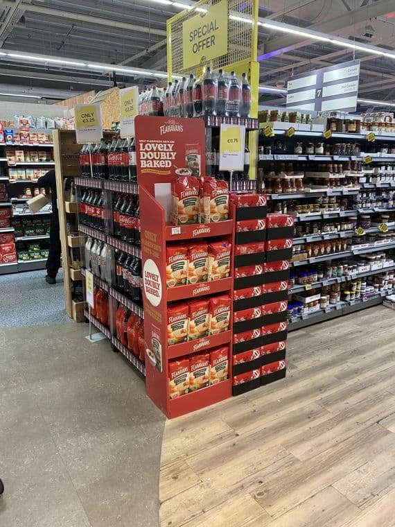 Permanent retail display unit installed in store